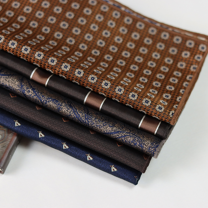 Pocket Square Set - 24cm Elegant Brown Pocket Square Mens