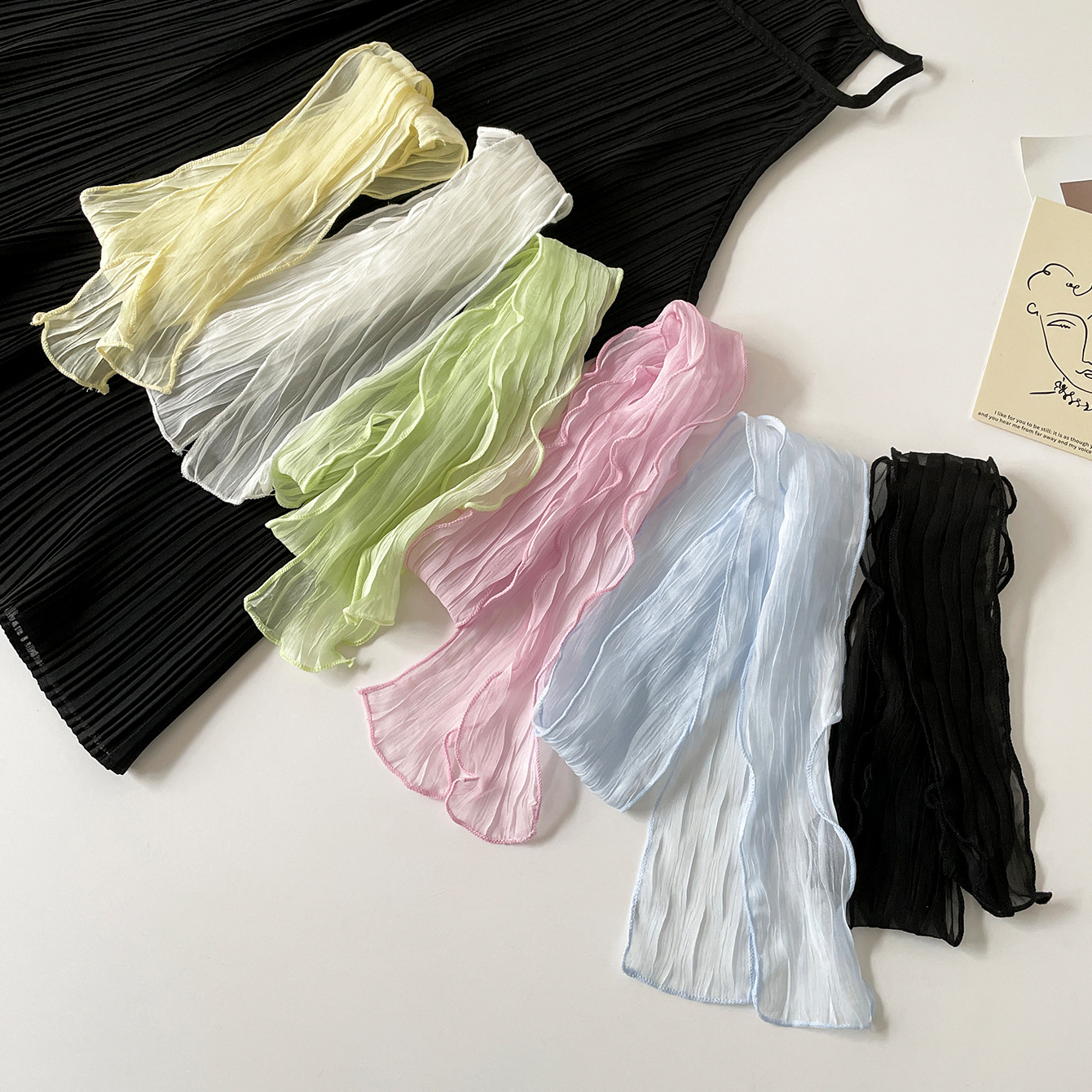 Fresh Summer Crinkled Chiffon  - مراجعة Ascot Neck Scarf وسعره