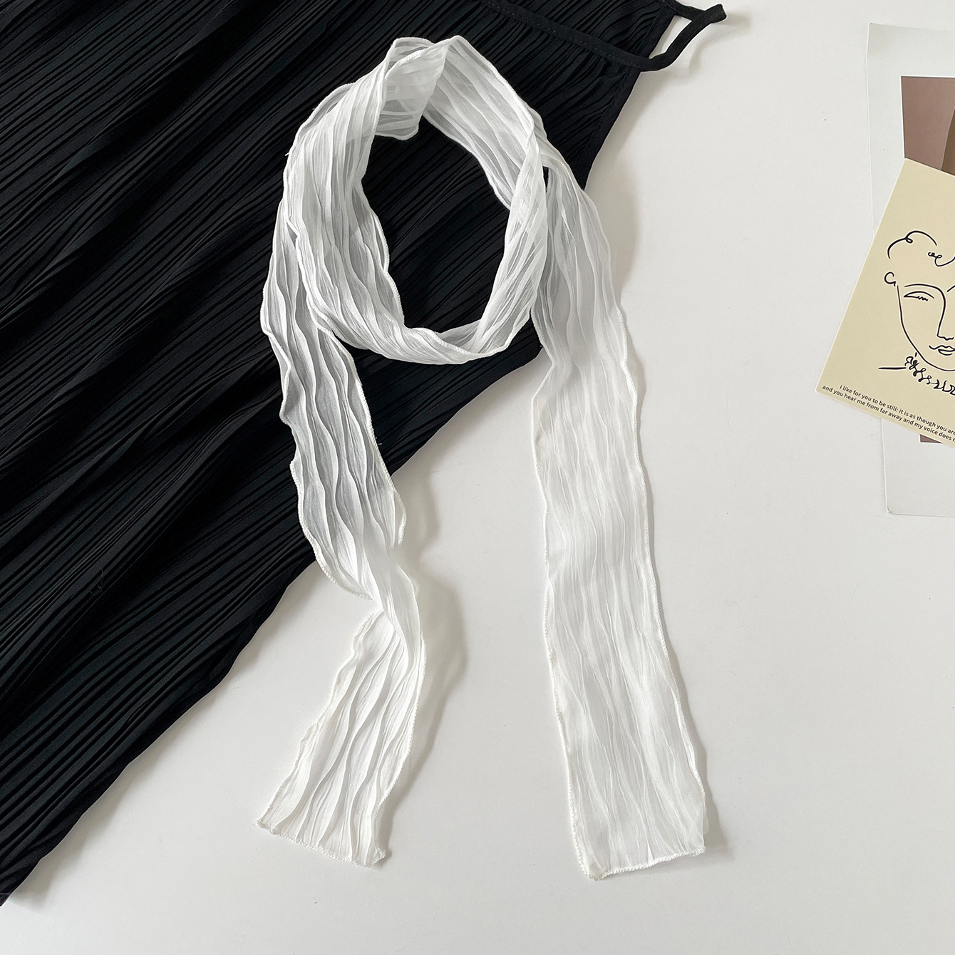 Fresh Summer Crinkled Chiffon  - مراجعة Ascot Neck Scarf وسعره