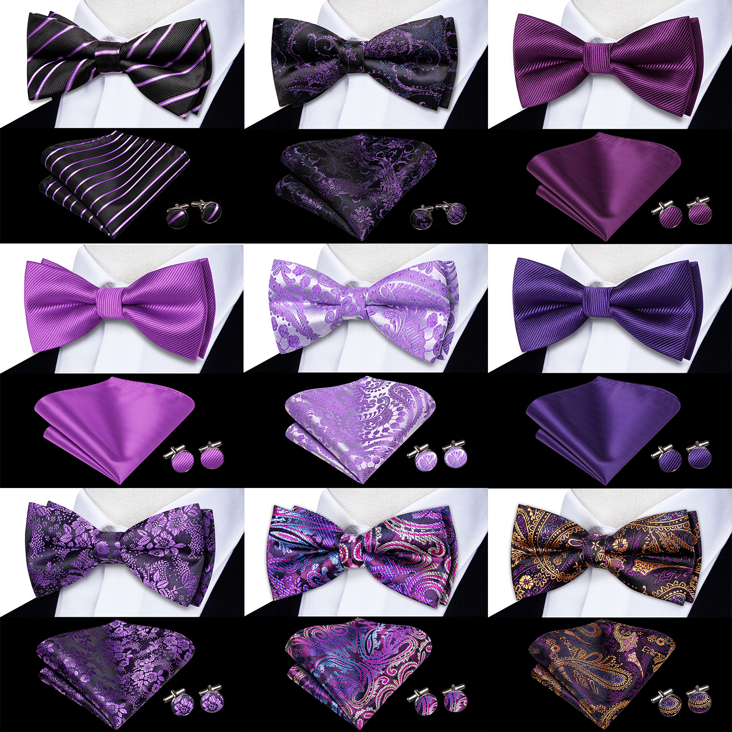 Purple Lilac Lavender Pansy Vi - مراجعة Bow Tie Pre Tied وسعره