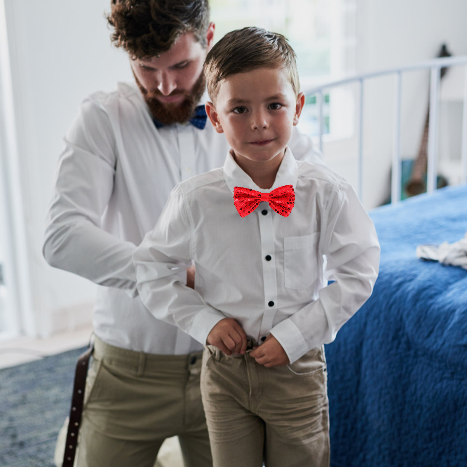 5Pcs Children Sparkly Sequin B - مراجعة Bow Tie Pre Tied وسعره