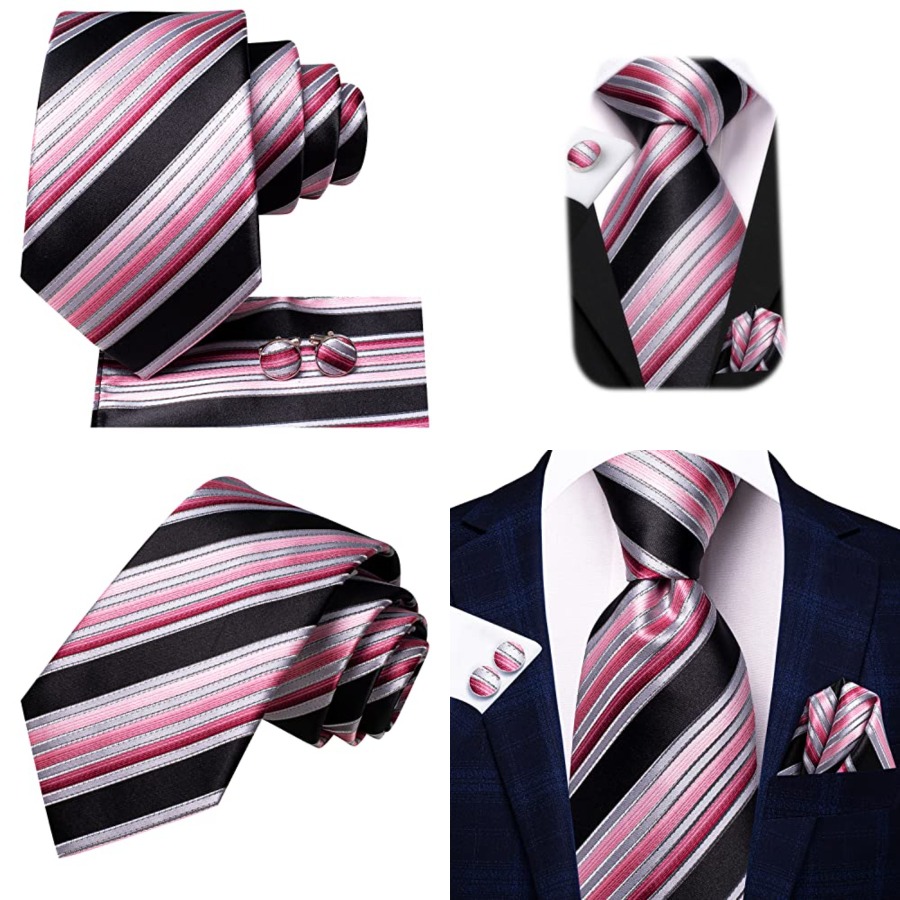 Men Ties Sets Silk Stripe Pais - مراجعة Pocket Square Set وسعره
