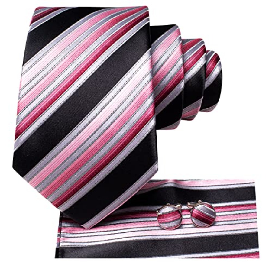 Men Ties Sets Silk Stripe Pais - مراجعة Pocket Square Set وسعره