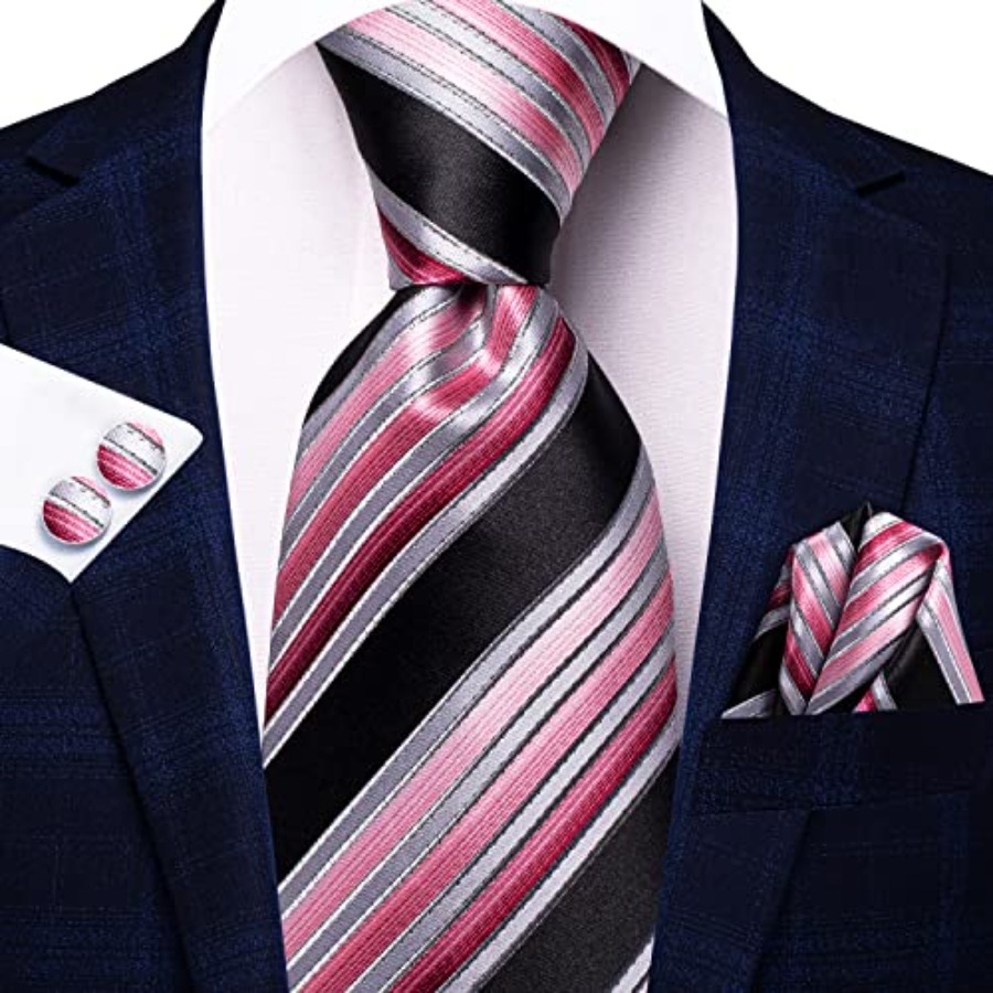 Men Ties Sets Silk Stripe Pais - مراجعة Pocket Square Set وسعره