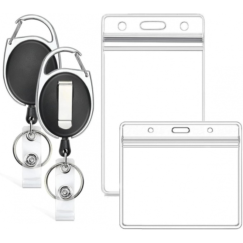 2 Pack ID Badge Holder with Br - مراجعة Lanyard Badge Holder وسعره