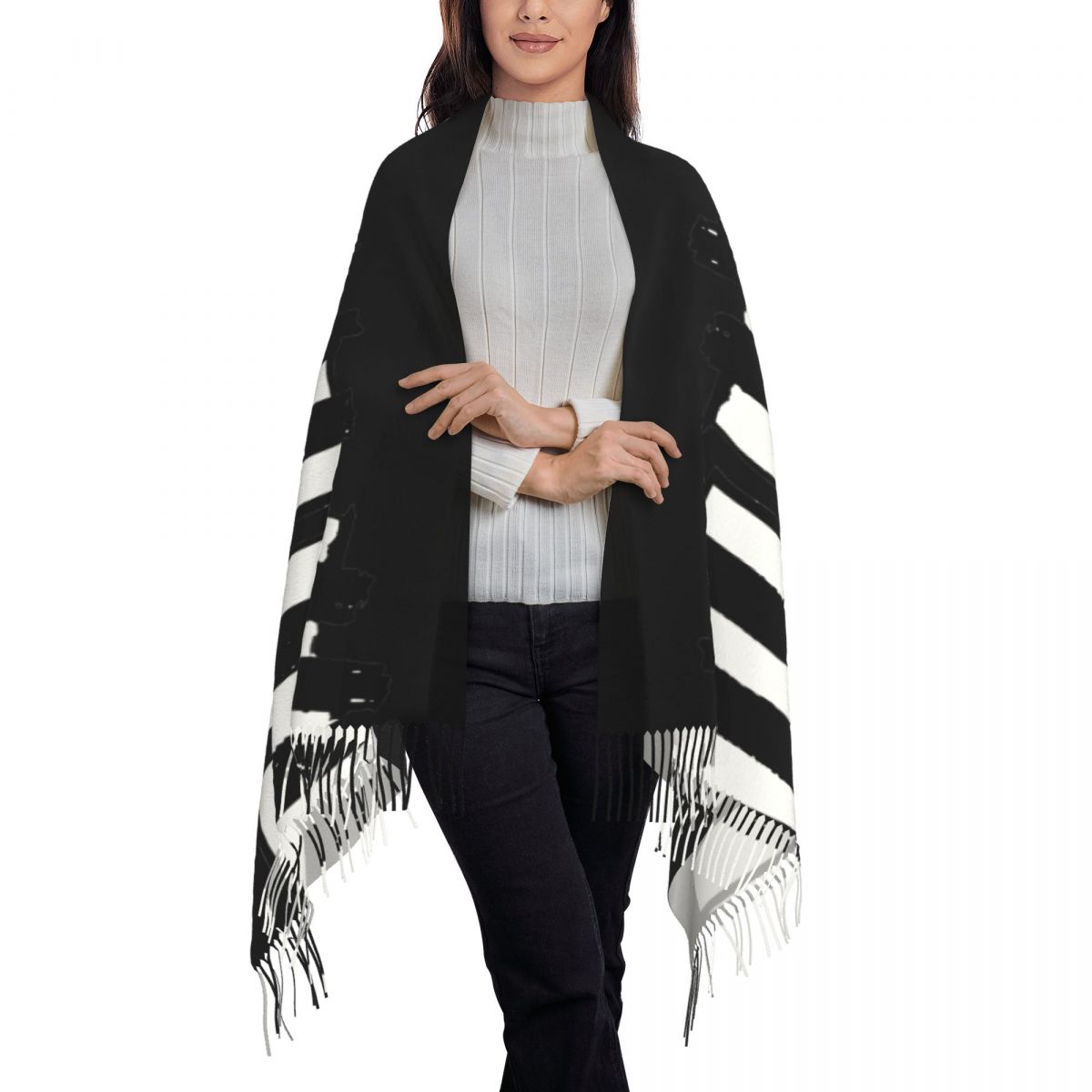 Minimalistic Piano Keys Scarf  - مراجعة Pashmina Wrap Large وسعره