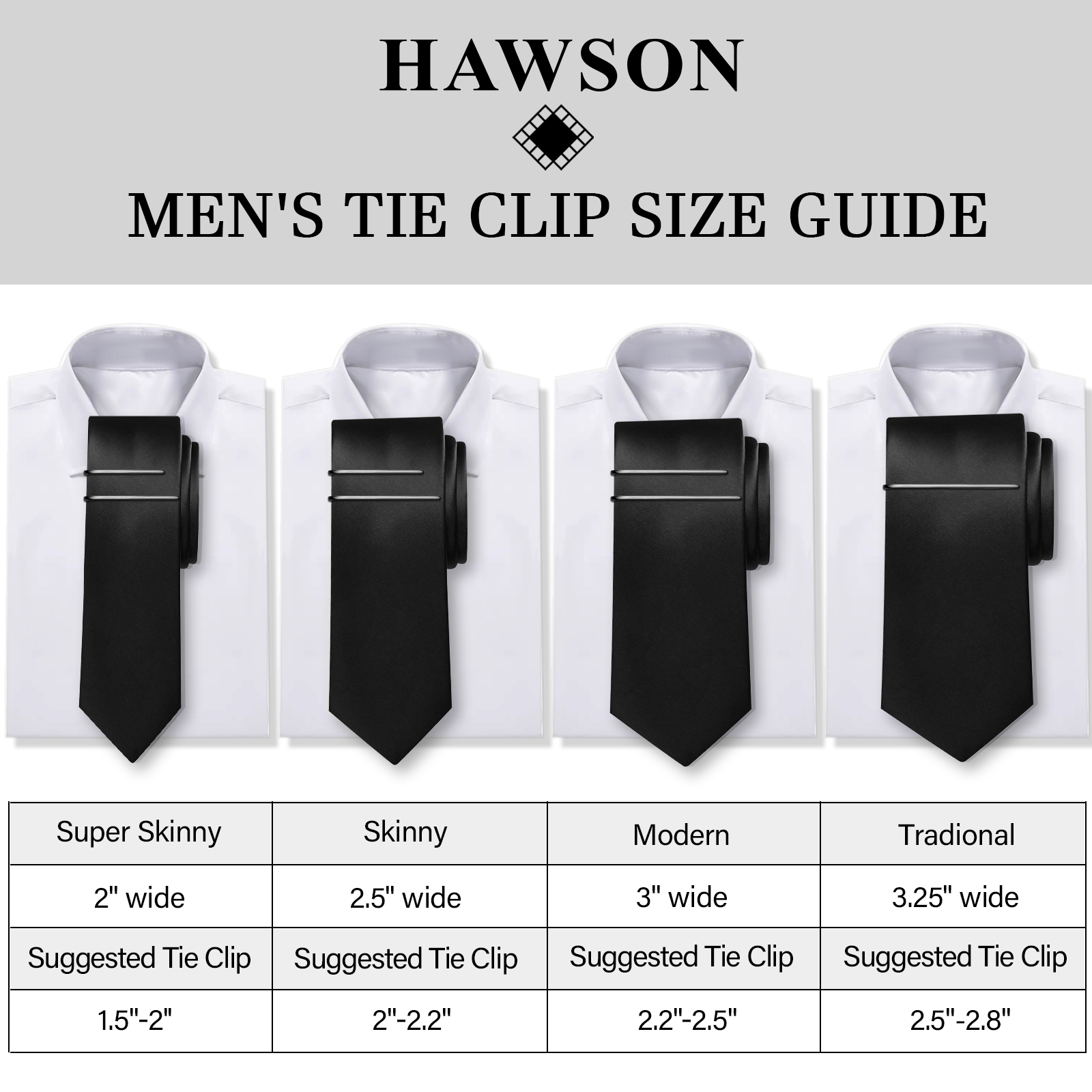 HAWSON Tie Clips for Men 4Pcs  - مراجعة Tie Bar Set Gift وسعره
