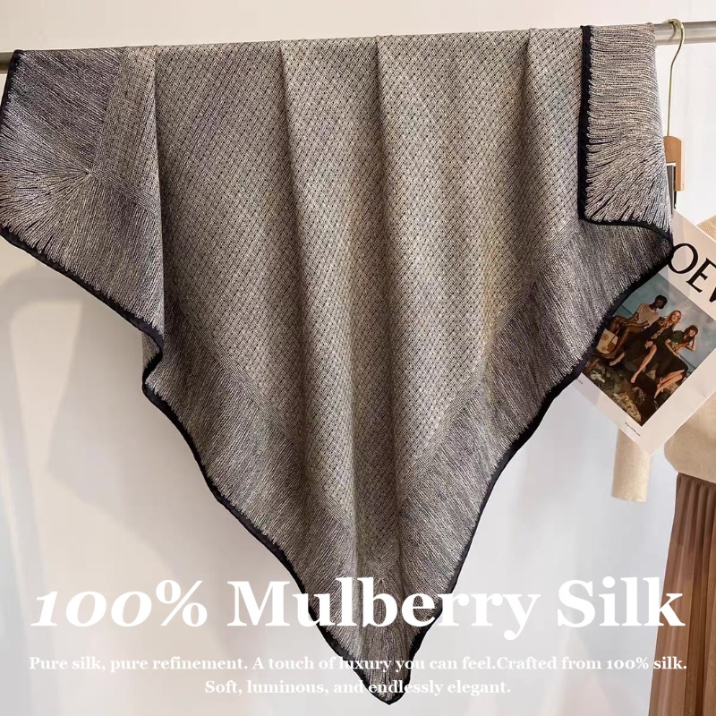 Oversized 110x110cm Real Silk  - مراجعة Pashmina Wrap Large وسعره