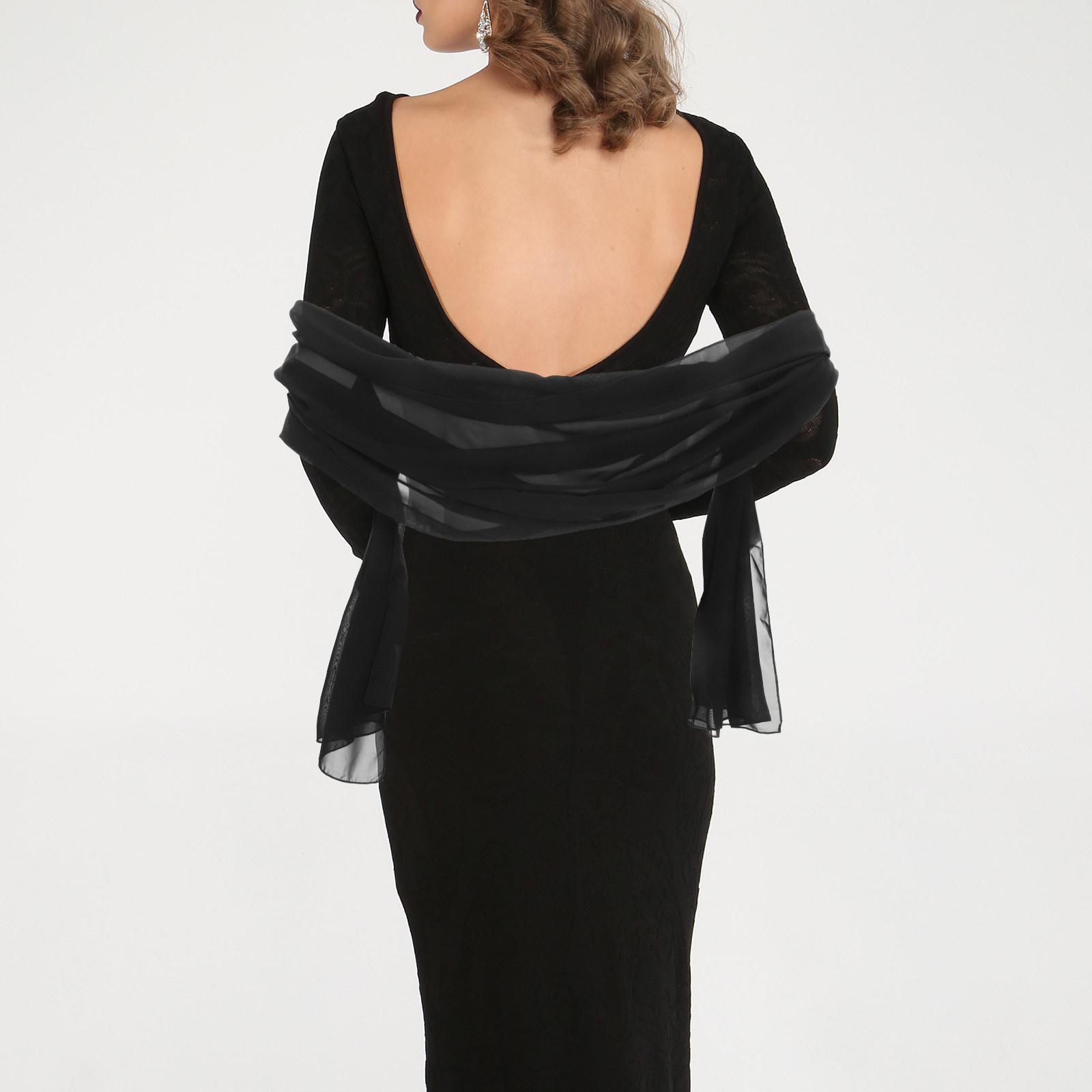 Chiffon Wedding Shawl 200x70cm - مراجعة Stole Wedding Shawl وسعره