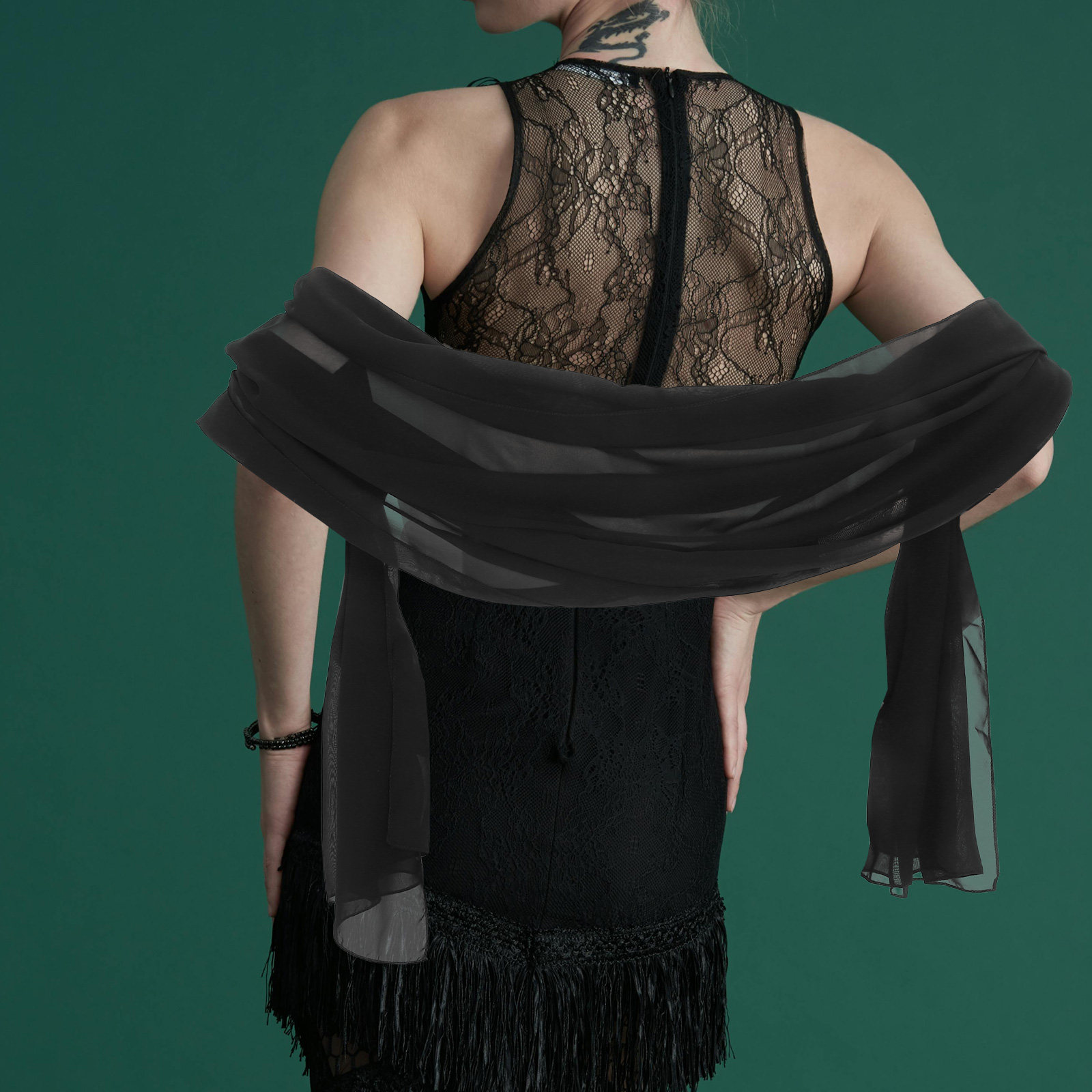 Chiffon Wedding Shawl 200x70cm - مراجعة Stole Wedding Shawl وسعره
