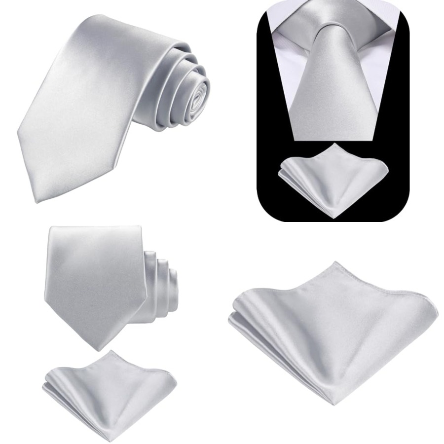 Solid Satin Woven dyed Color F - مراجعة Pocket Square Set وسعره