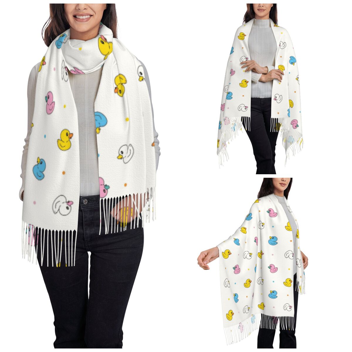 Women's Scarf with Tassel Cute - مراجعة Pashmina Wrap Large وسعره