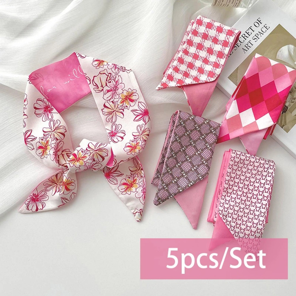 2-6pcs/set Silk Satin Scarf Wo - مراجعة Ascot Neck Scarf وسعره