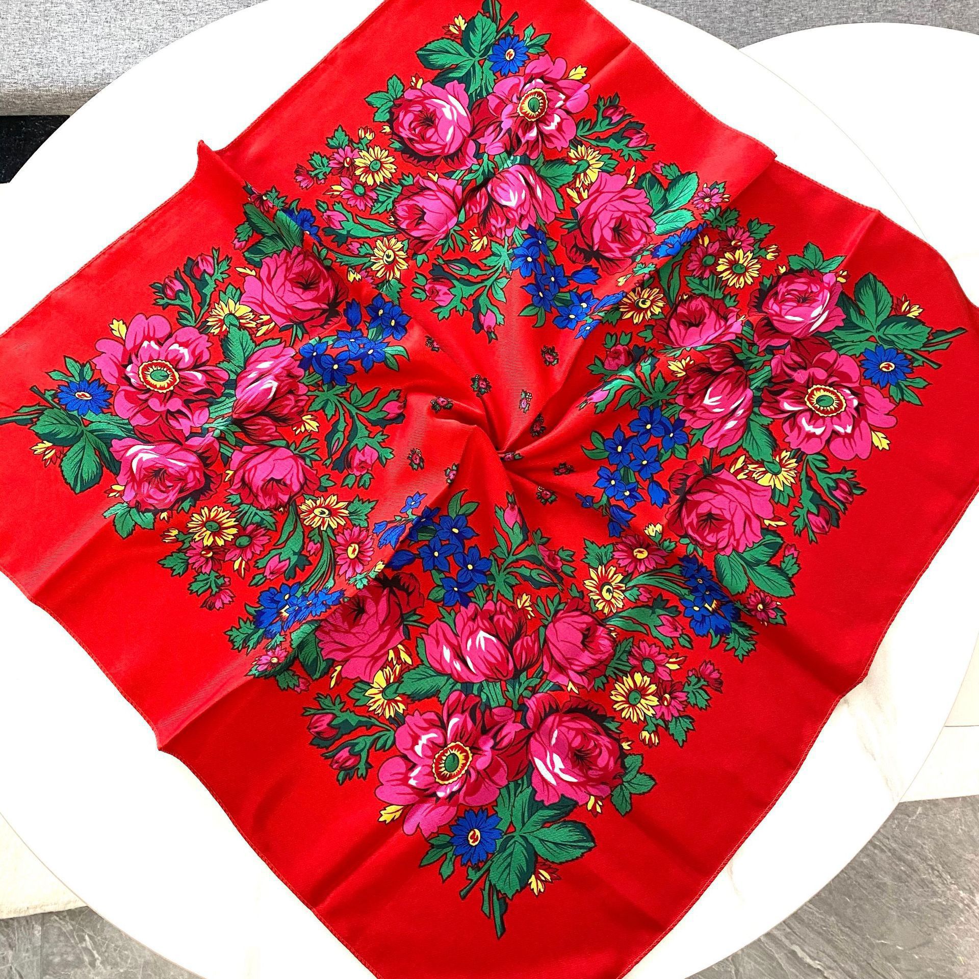 70*70cm Russian Floral Square  - مراجعة Bandana Cotton وسعره