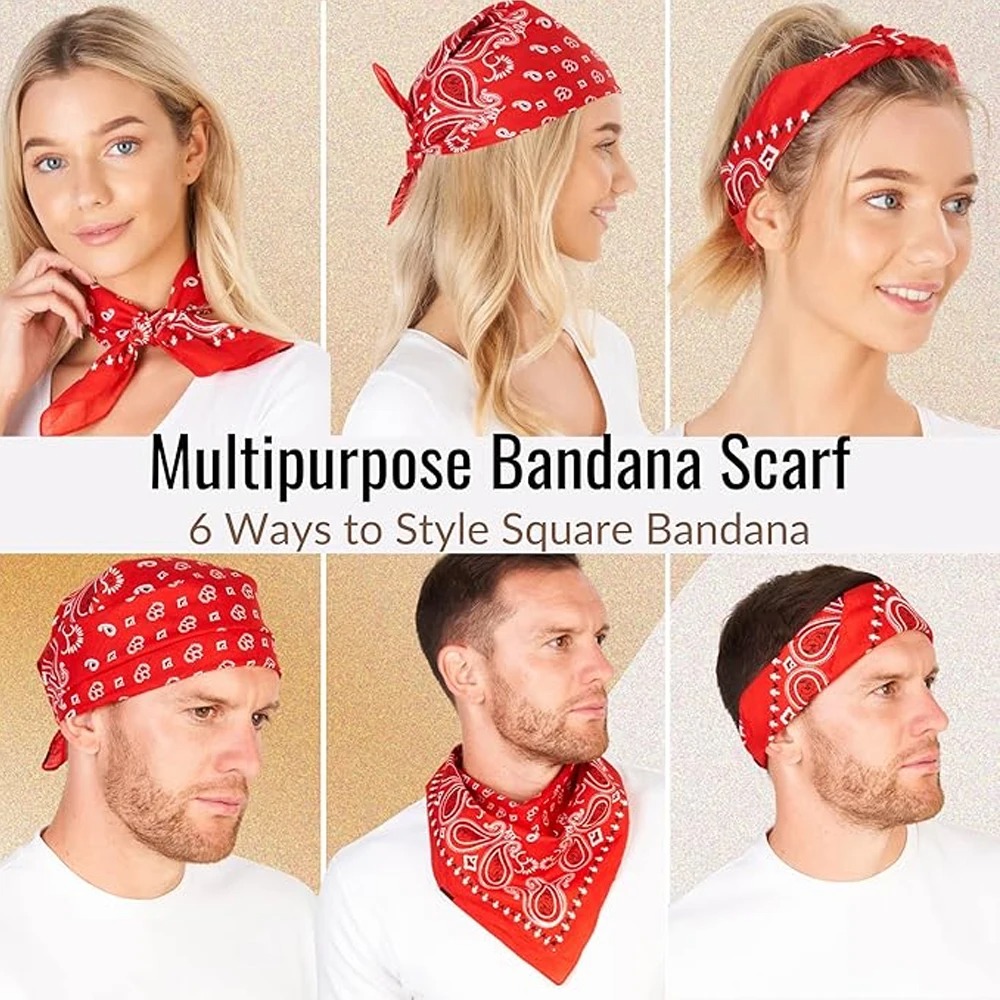 Unisex Men Women Bandana Hairb - مراجعة Handkerchief Cotton Men وسعره