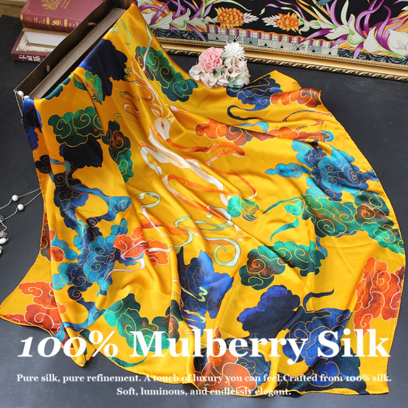 New Luxury 110x110cm Real Silk - مراجعة Pashmina Wrap Large وسعره