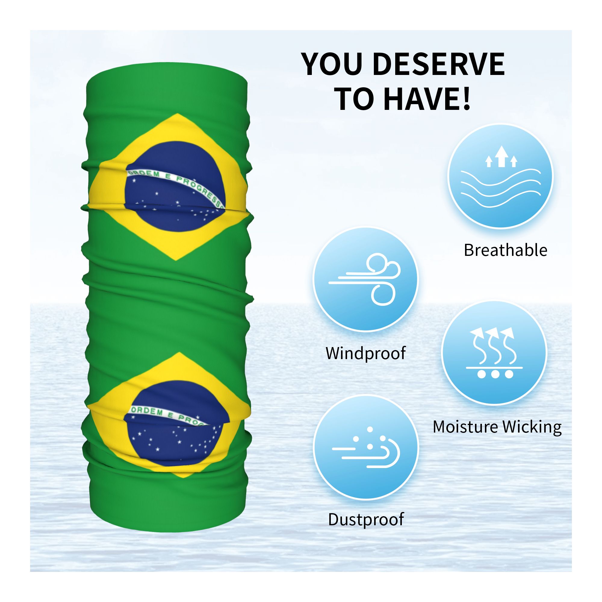 Custom Brazil Flag Bandana Nec - مراجعة Neck Warmer Tube وسعره