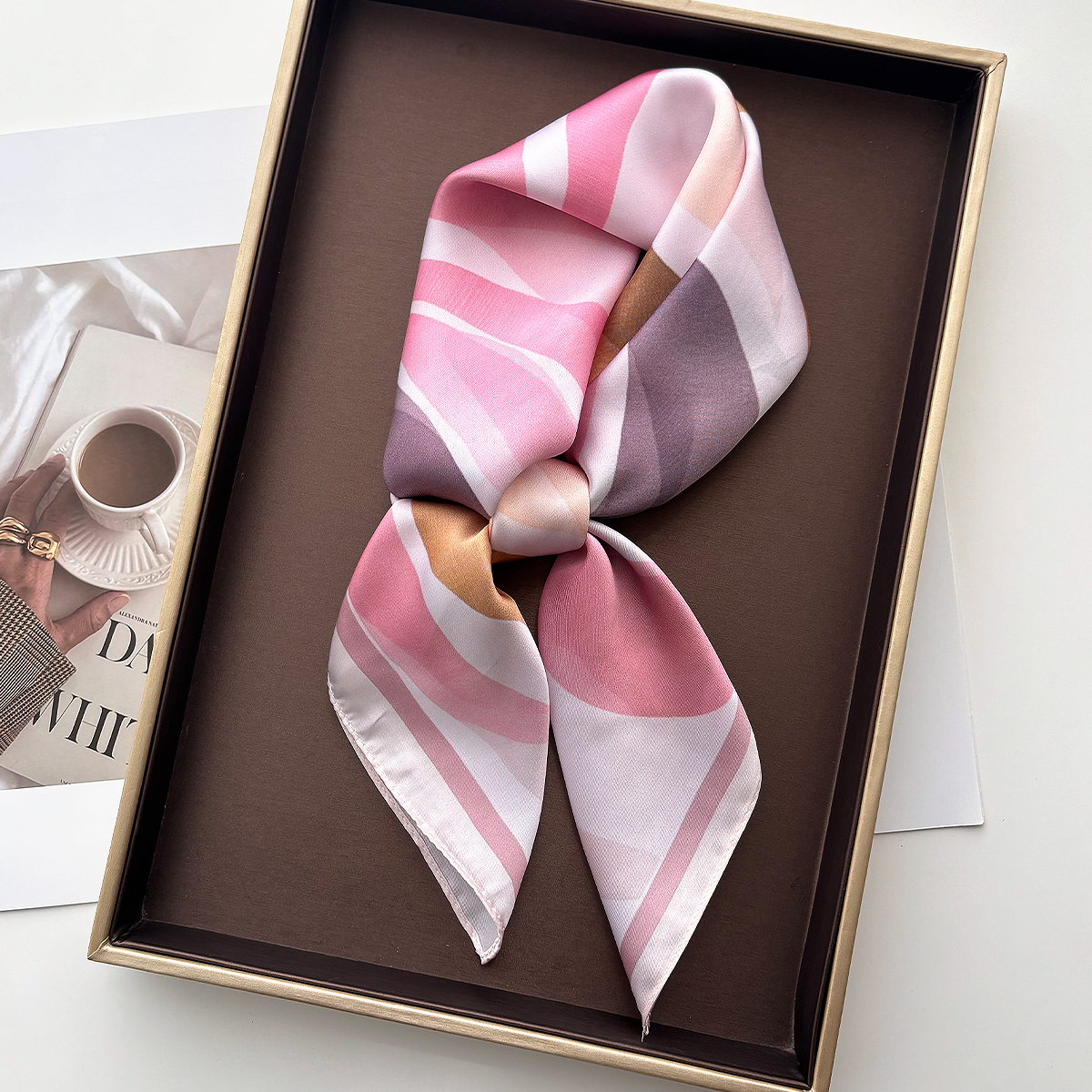 Design Print Women Silk Imitat - مراجعة Scarf Silk Square وسعره