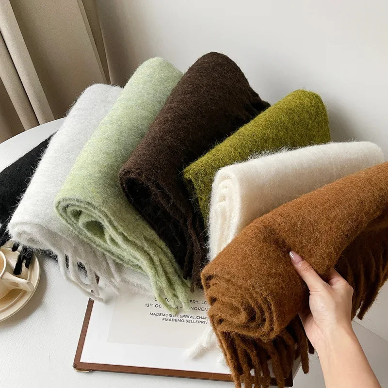 Scarf Lady Autumn Winter Solid - مراجعة Muffler Men Wool وسعره