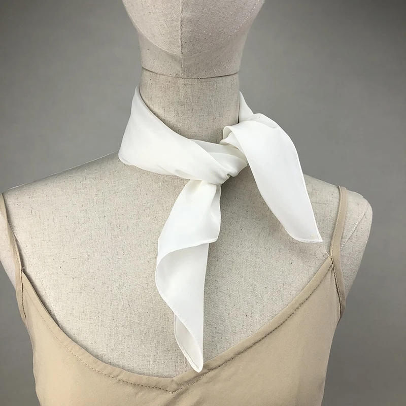 New Women Silk Scarf Square Ne - مراجعة Ascot Neck Scarf وسعره
