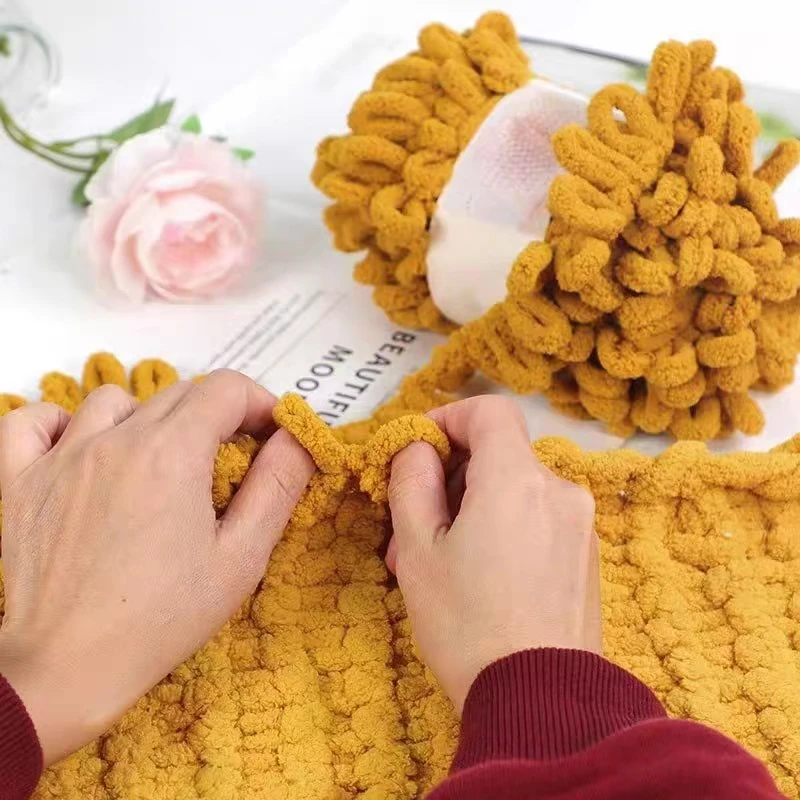 100g/Ball Finger Loop Yarn Thr - مراجعة Woven Scarf Blanket وسعره