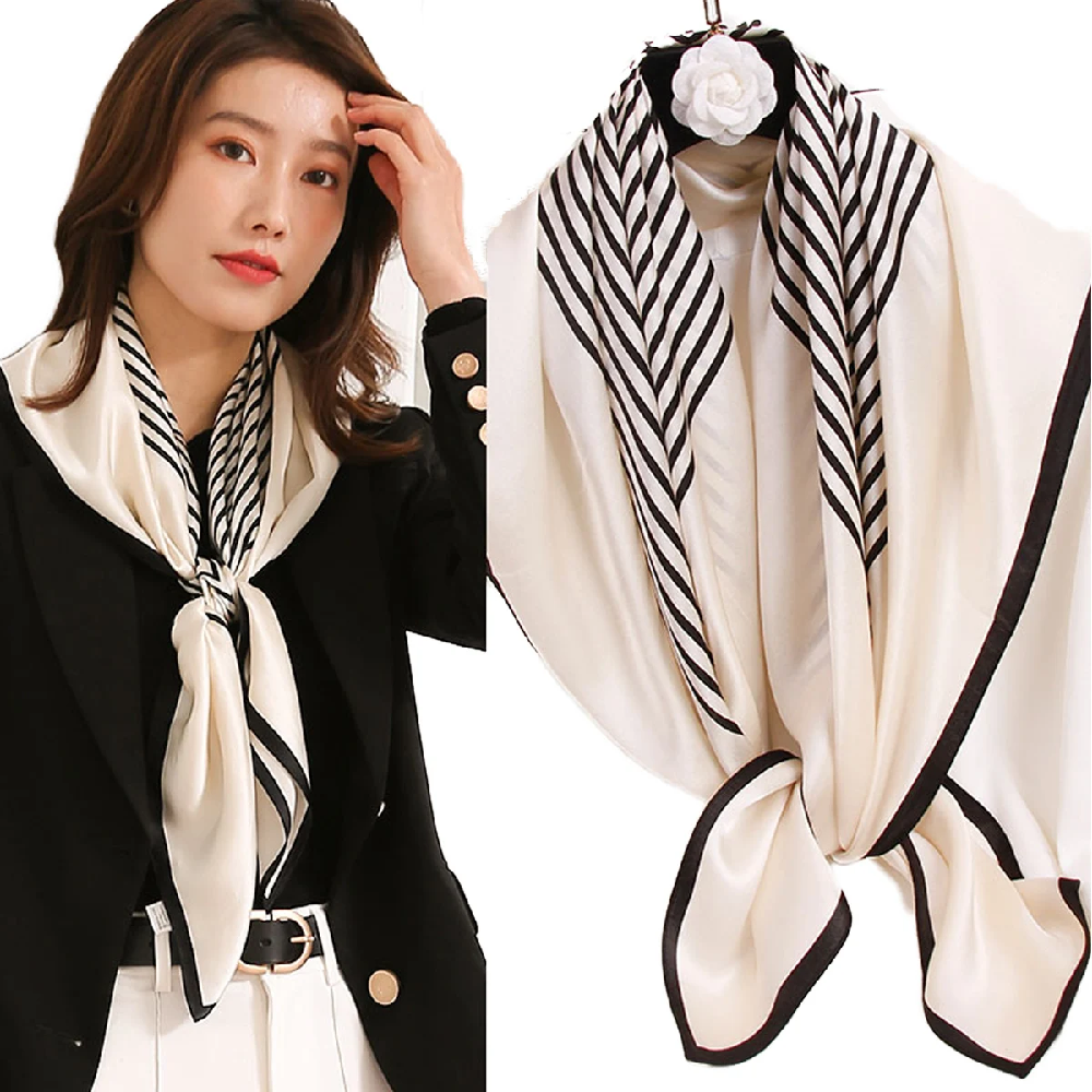 Vintage 100% Silk Scarf Women  - مراجعة Silk Tie Striped وسعره
