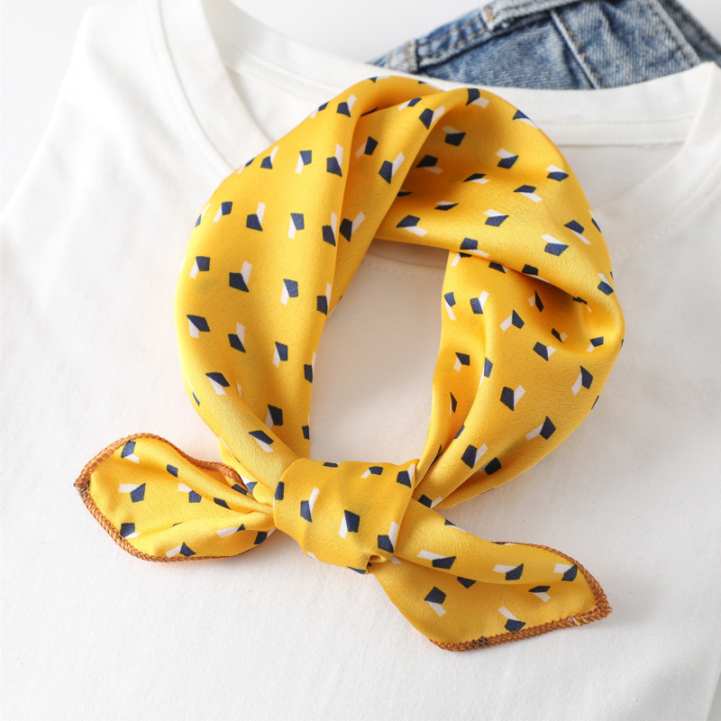 Women scarf  50*50cm Square Sk - مراجعة Silk Tie Striped وسعره