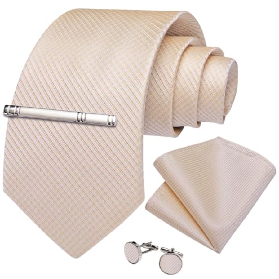 Plaid Ties for Men Silk Checke - مراجعة Pocket Square Set وسعره