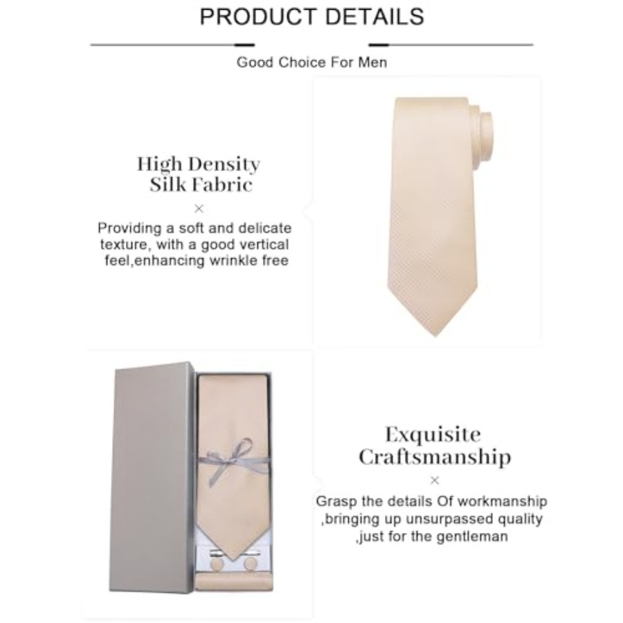 Plaid Ties for Men Silk Checke - مراجعة Pocket Square Set وسعره
