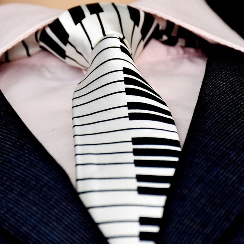 Skinny Piano Black & White Men - مراجعة Skinny Tie Men وسعره