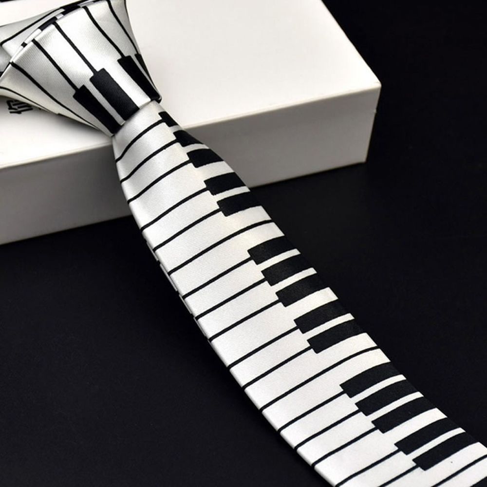 Skinny Piano Black & White Men - مراجعة Skinny Tie Men وسعره