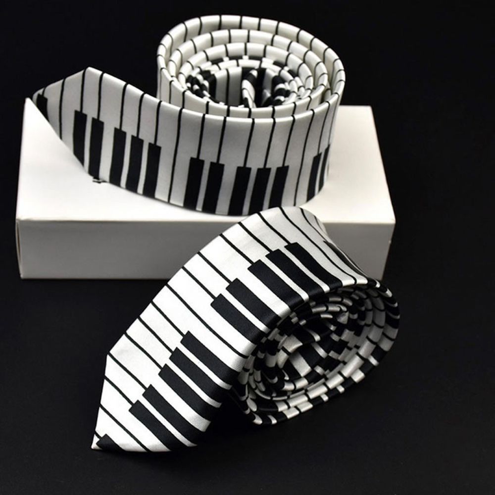 Skinny Piano Black & White Men - مراجعة Skinny Tie Men وسعره