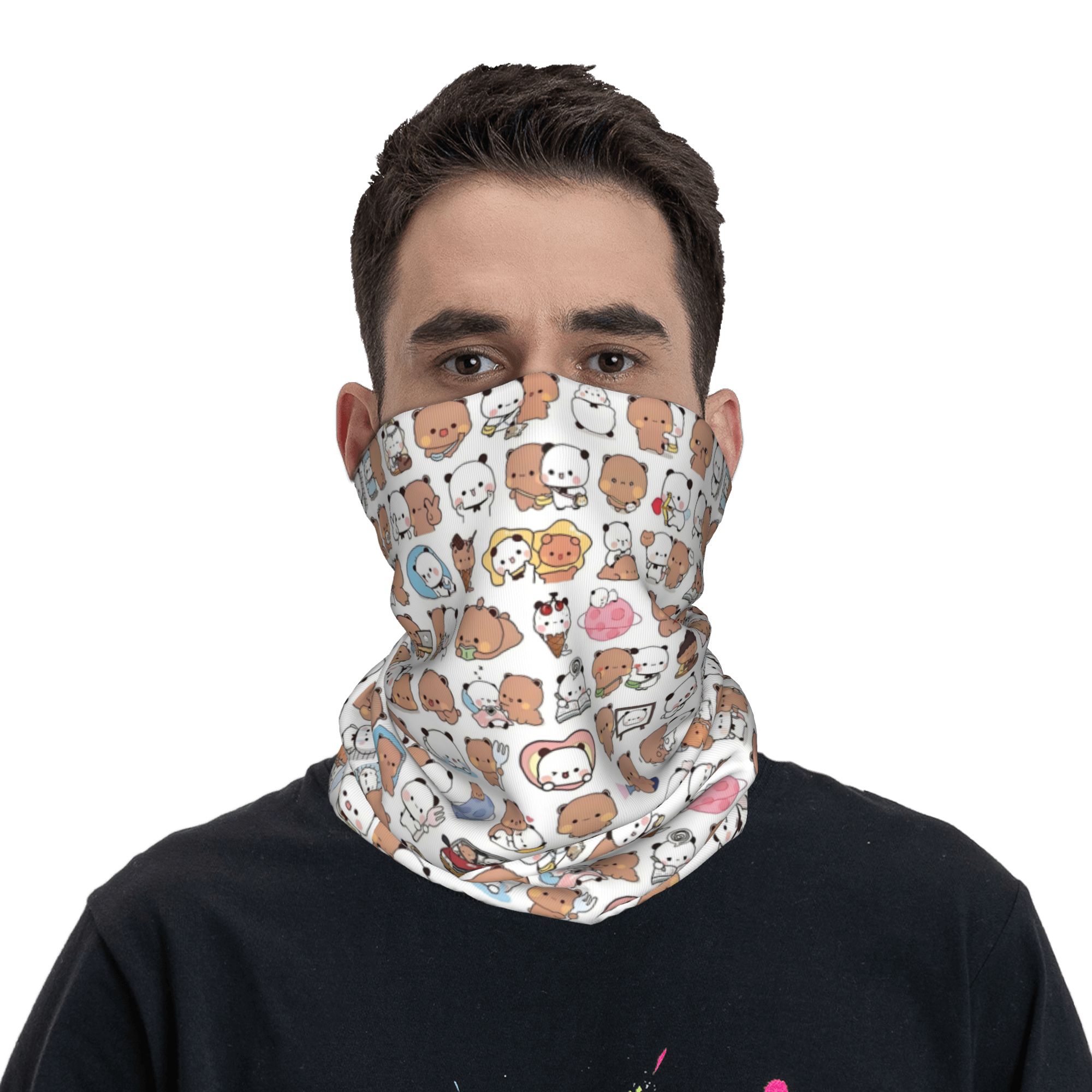 Custom Bear Cartoon Peach And  - مراجعة Neck Warmer Tube وسعره