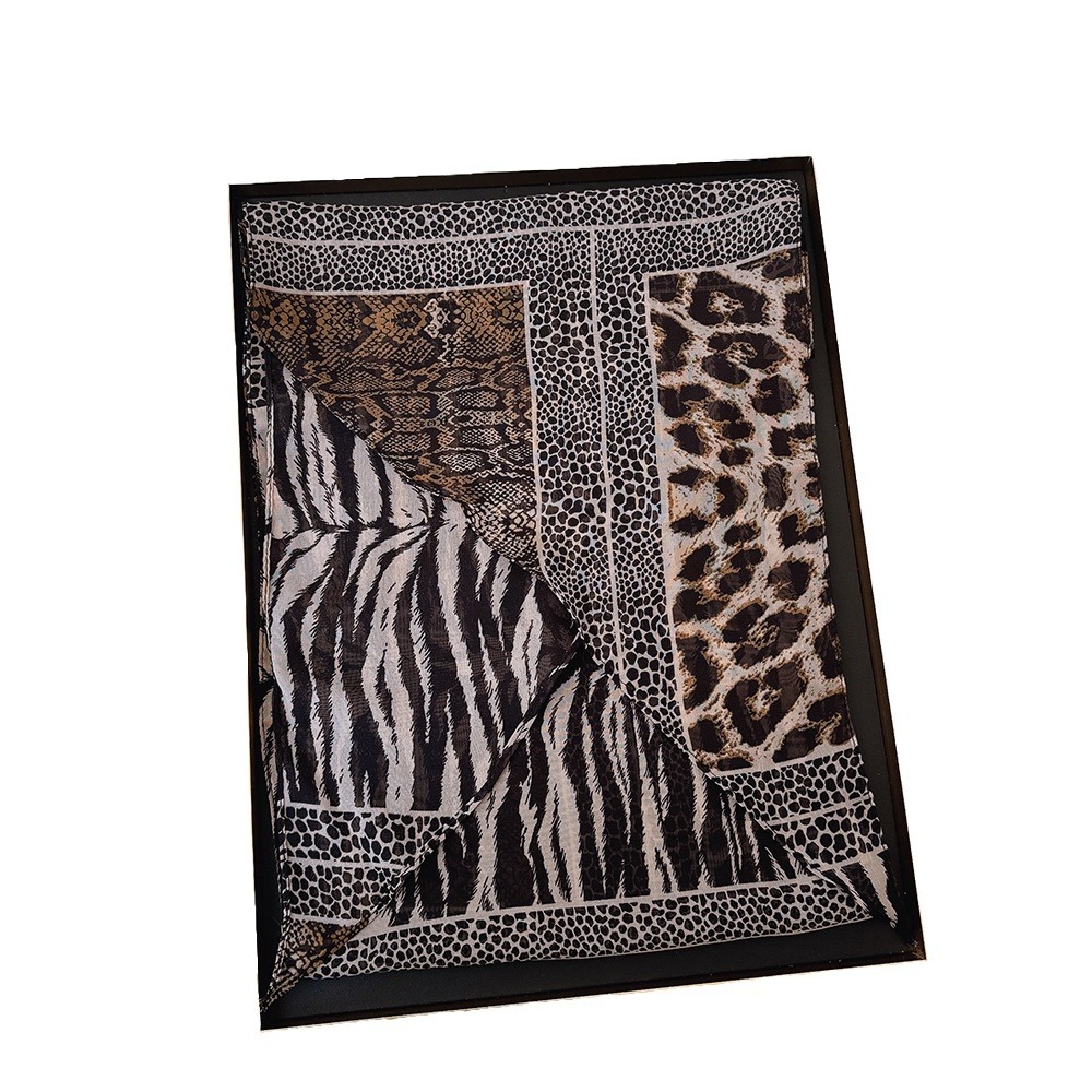 Leopard Small Long Silk Scarf  - مراجعة Silk Tie Striped وسعره