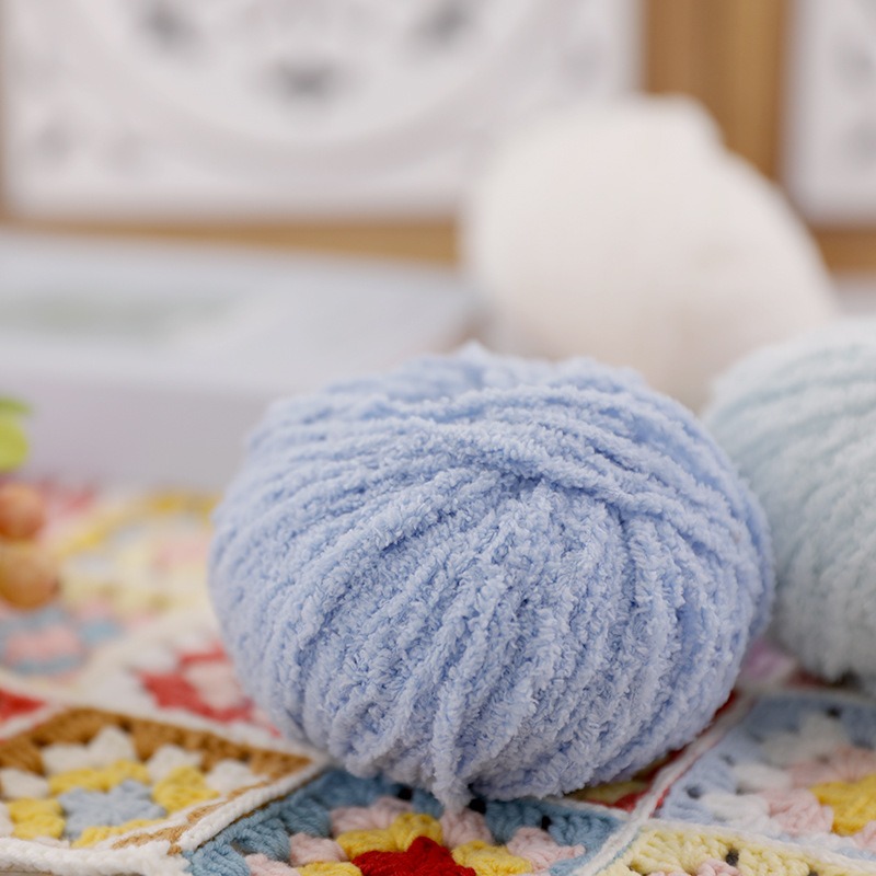 50g Short Plush Yarn 70m, DIY  - مراجعة Woven Scarf Blanket وسعره