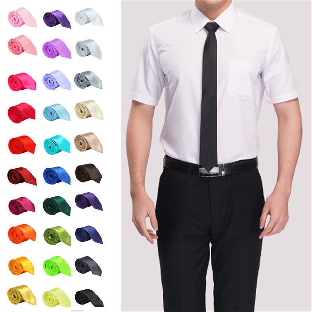 Fashion Skinny Plain Neck Tie  - مراجعة Skinny Tie Men وسعره