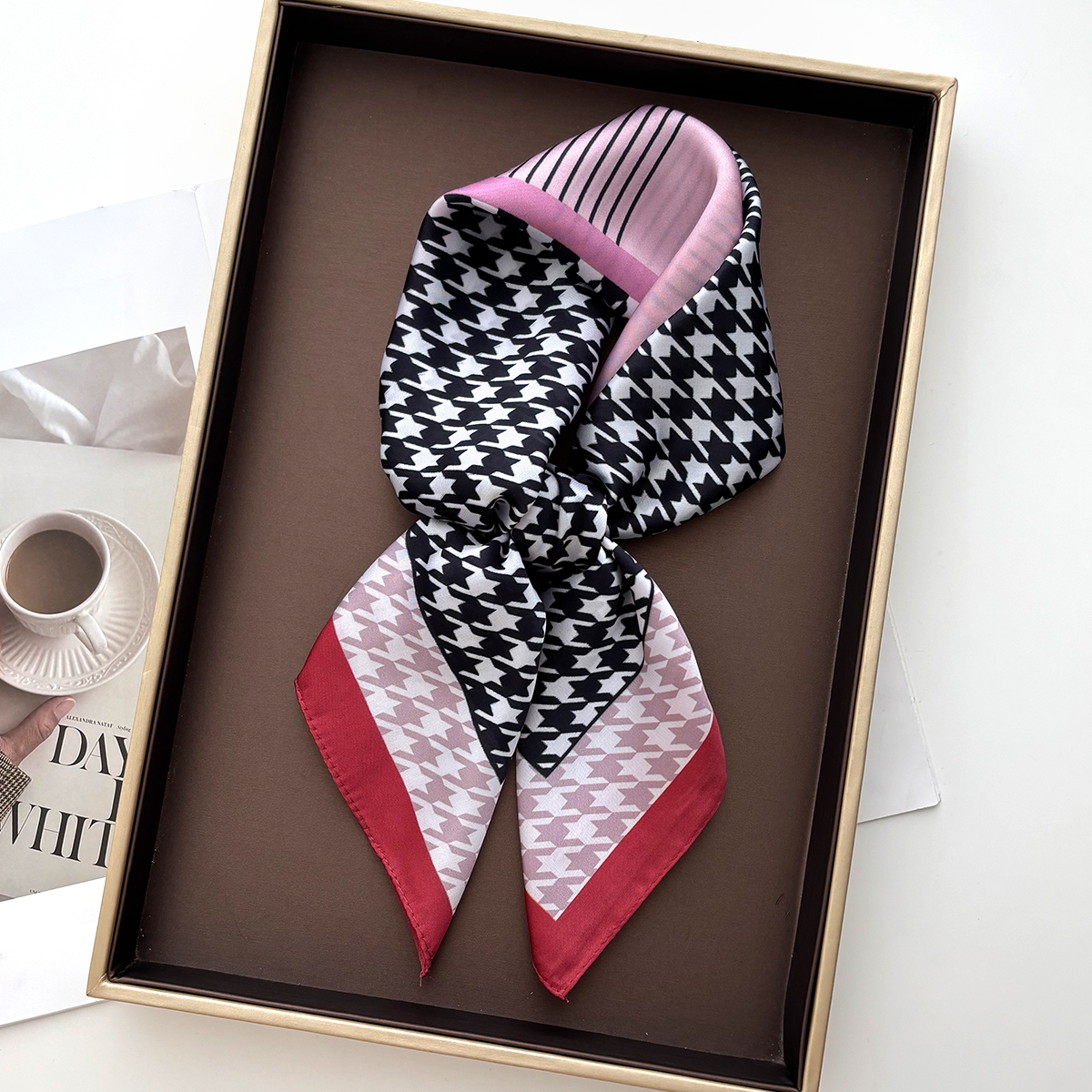 New Printed Square Scarf For W - مراجعة Scarf Silk Square وسعره