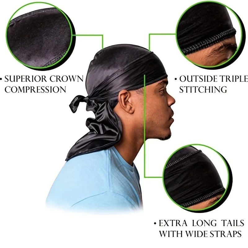 Men's Silk Durag Bonnet Bandan - مراجعة Bandana Doo Rag وسعره