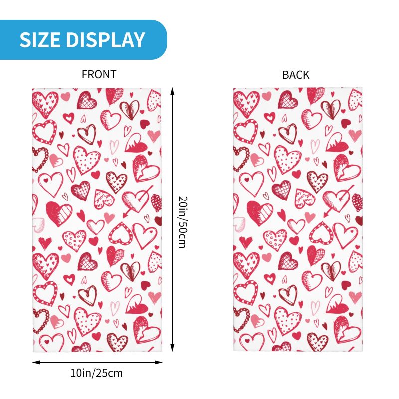 Pink Red Love Hearts Bandana N - مراجعة Neck Warmer Tube وسعره