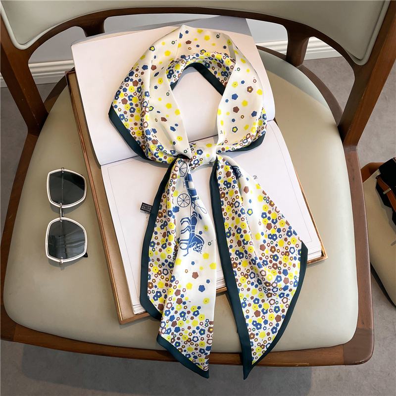 Fashion Print Long Silk Scarf  - مراجعة Ascot Neck Scarf وسعره