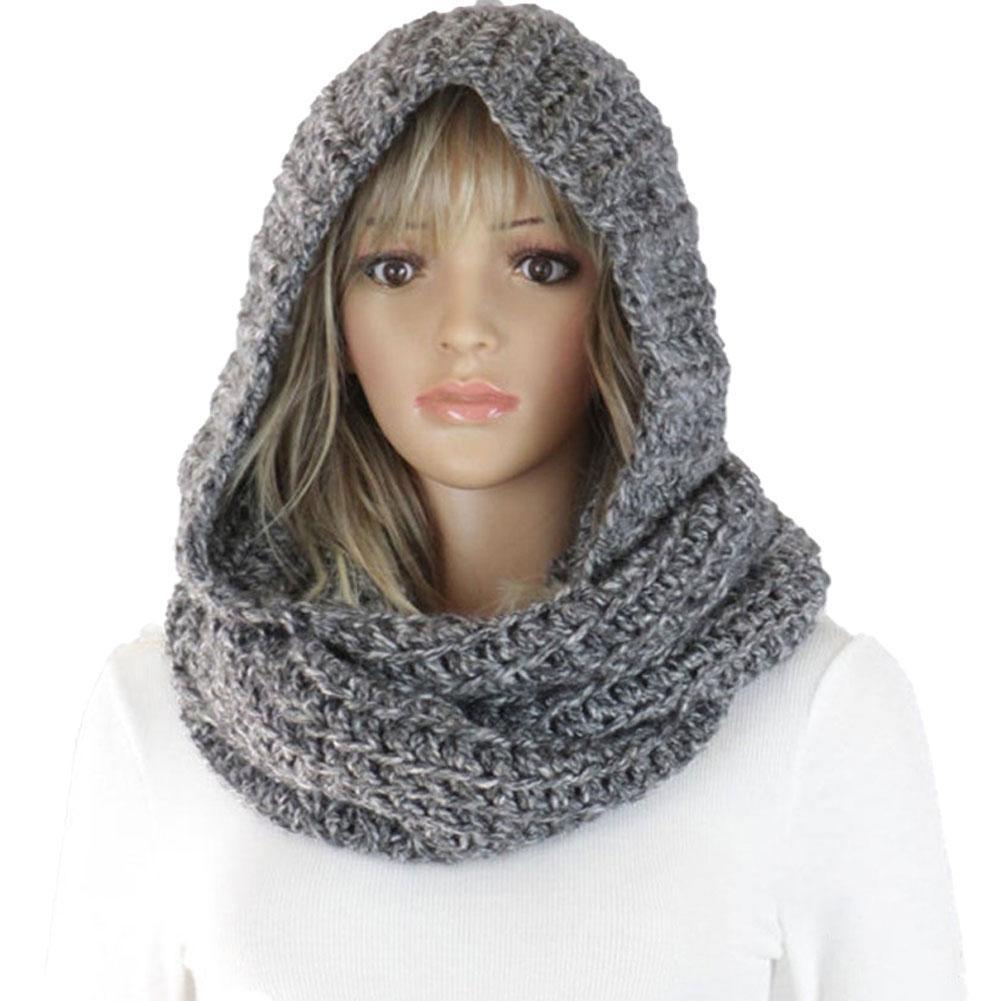 Knitted Hooded Scarf Winter Wo - مراجعة Infinity Scarf Knit وسعره