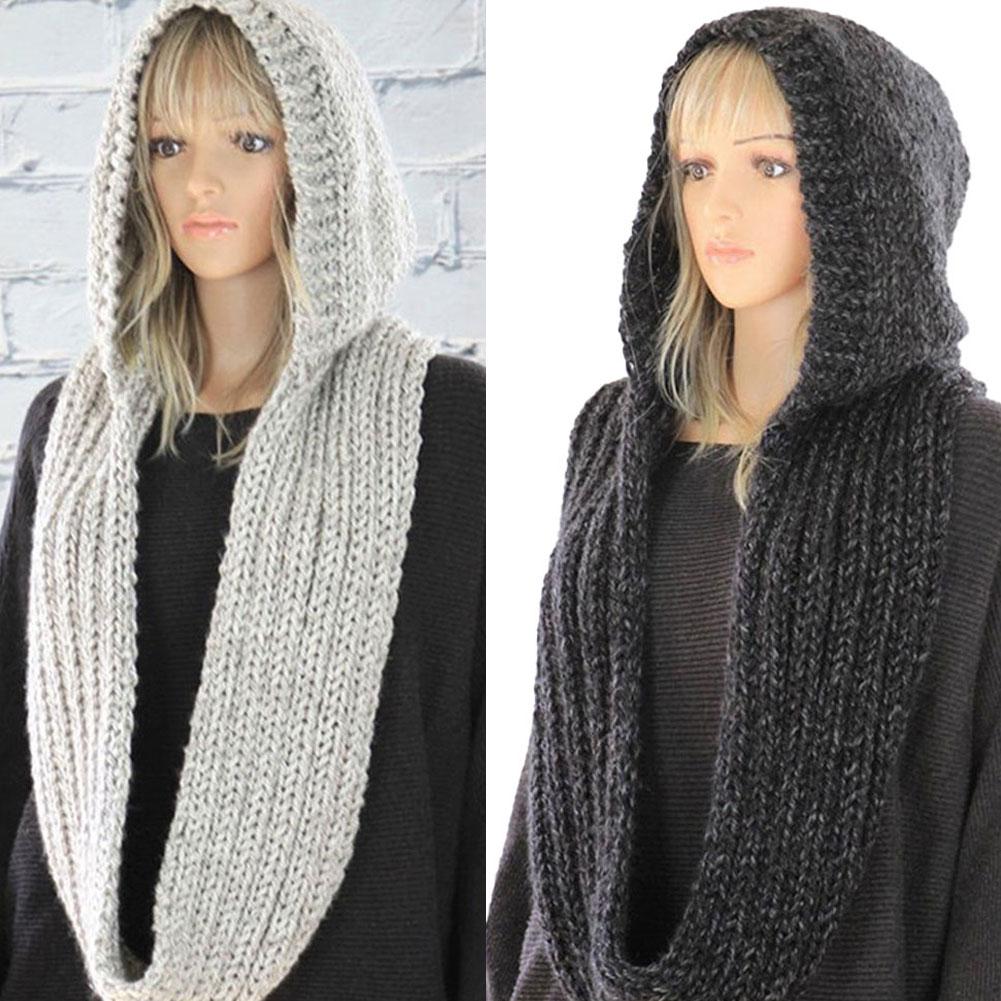 Knitted Hooded Scarf Winter Wo - مراجعة Infinity Scarf Knit وسعره