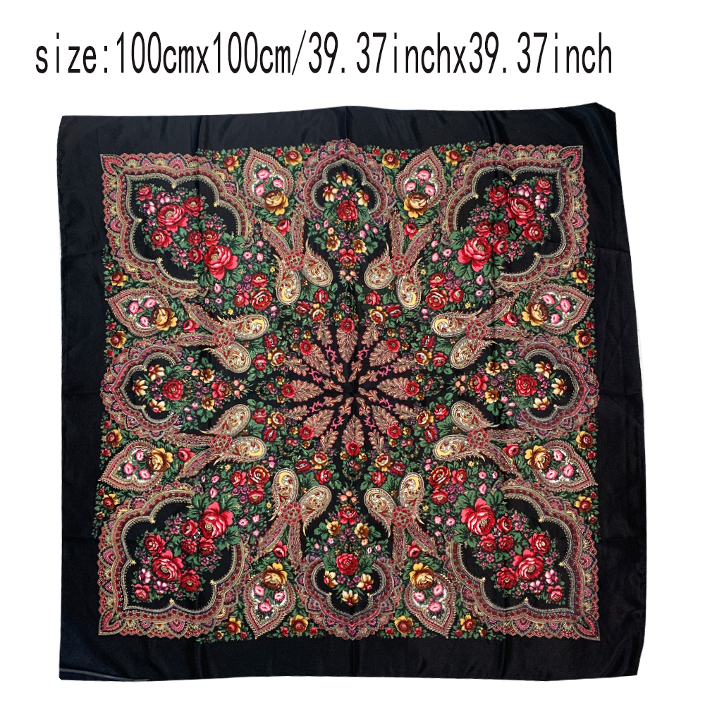 100*100cm Russian Square Scarf - مراجعة Bandana Cotton وسعره