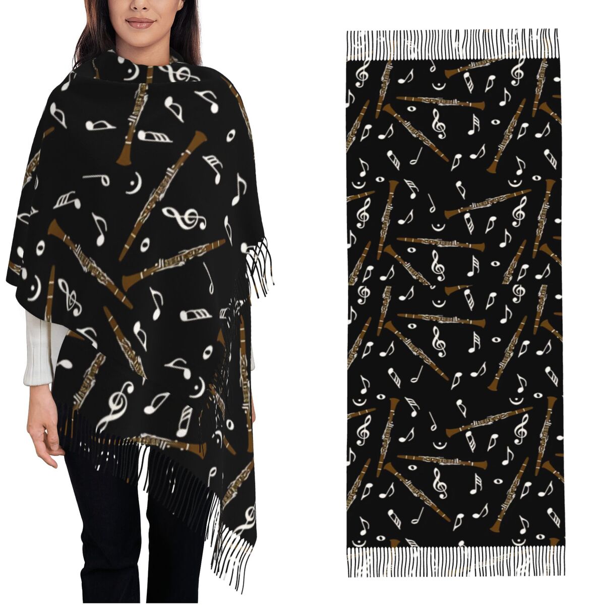 Womens Scarf with Tassel Clari - مراجعة Pashmina Wrap Large وسعره