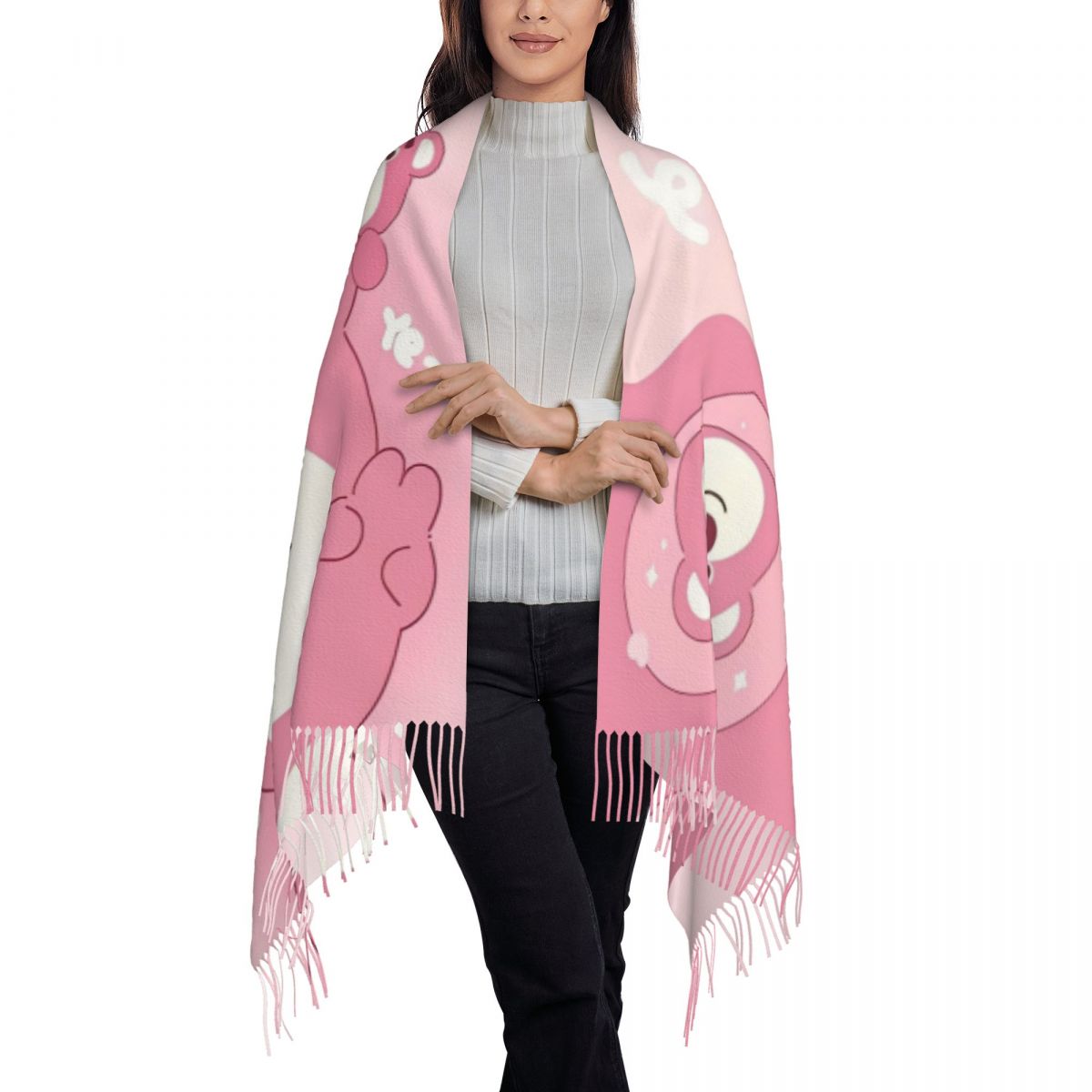 Lotso Pink Bear Women's Scarf  - مراجعة Pashmina Wrap Large وسعره