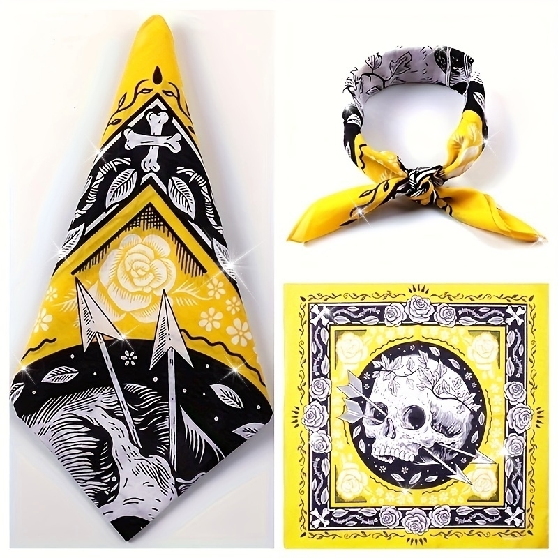 Skull Arrow Retro Headscarf Sq - مراجعة Bandana Cotton وسعره