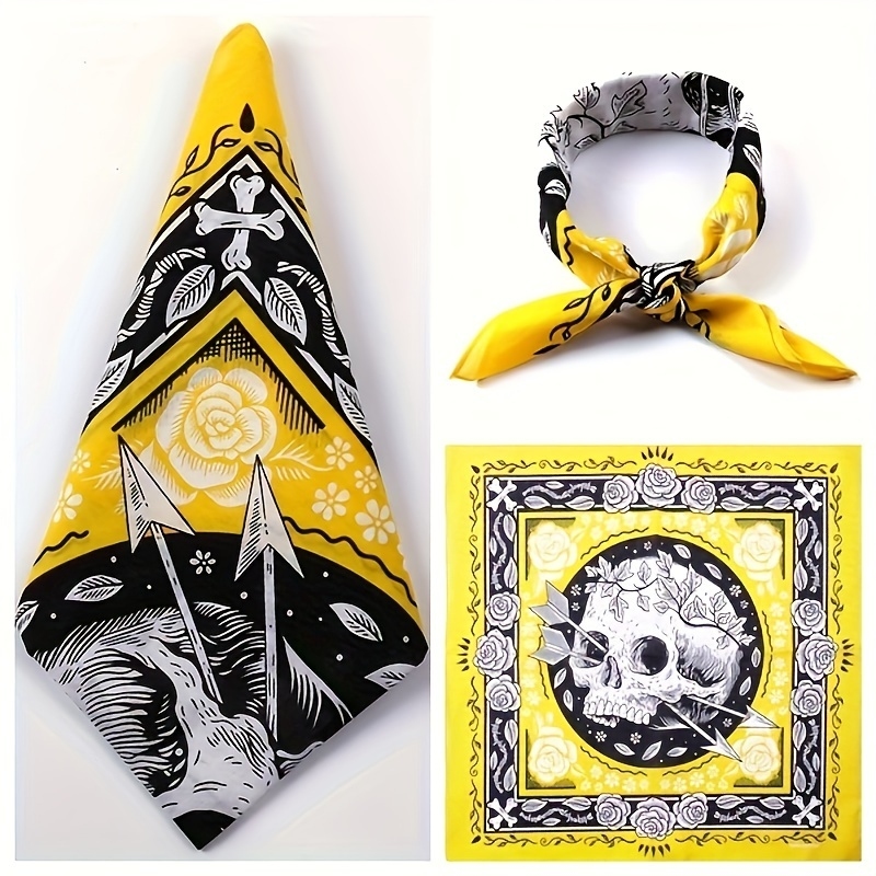 Skull Arrow Retro Headscarf Sq - مراجعة Bandana Cotton وسعره