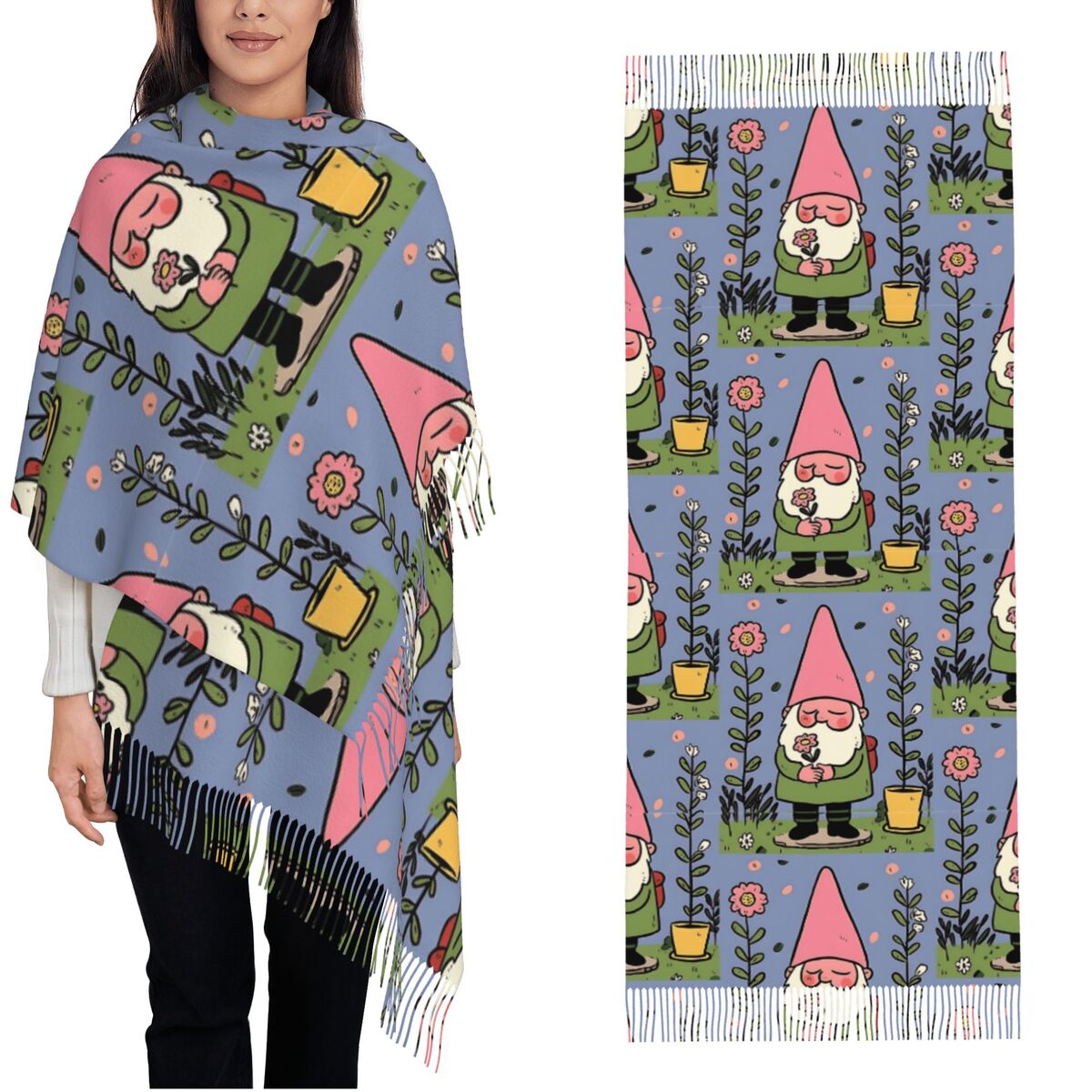 Mythical Garden Gnome Shawls W - مراجعة Pashmina Wrap Large وسعره