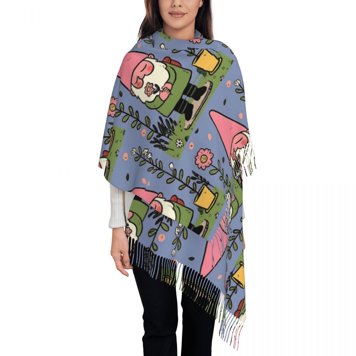 Mythical Garden Gnome Shawls W - مراجعة Pashmina Wrap Large وسعره
