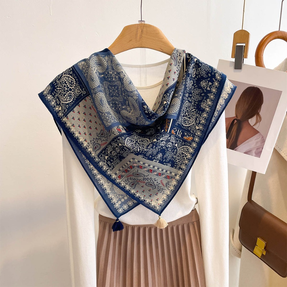 Tassel Scarf Women Square Cott - مراجعة Bandana Cotton وسعره